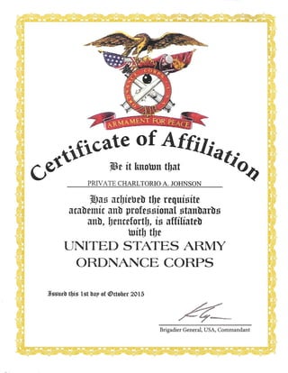 affiliation of army