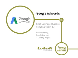 Google AdWords
Small Business Tauranga
Fully Charged in 90
Understanding
Google Adwords
+ Landing Pages
 