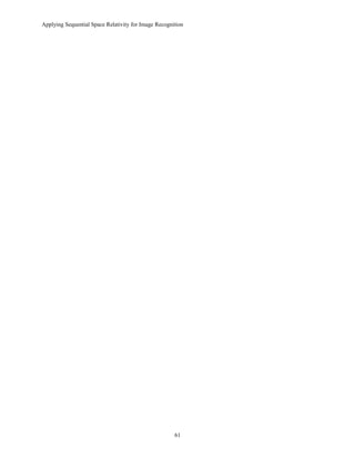 Applying Sequential Space Relativity for Image Recognition
61
 