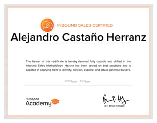 Inbound Sales Certificate