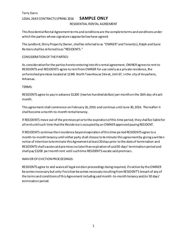 rental contract