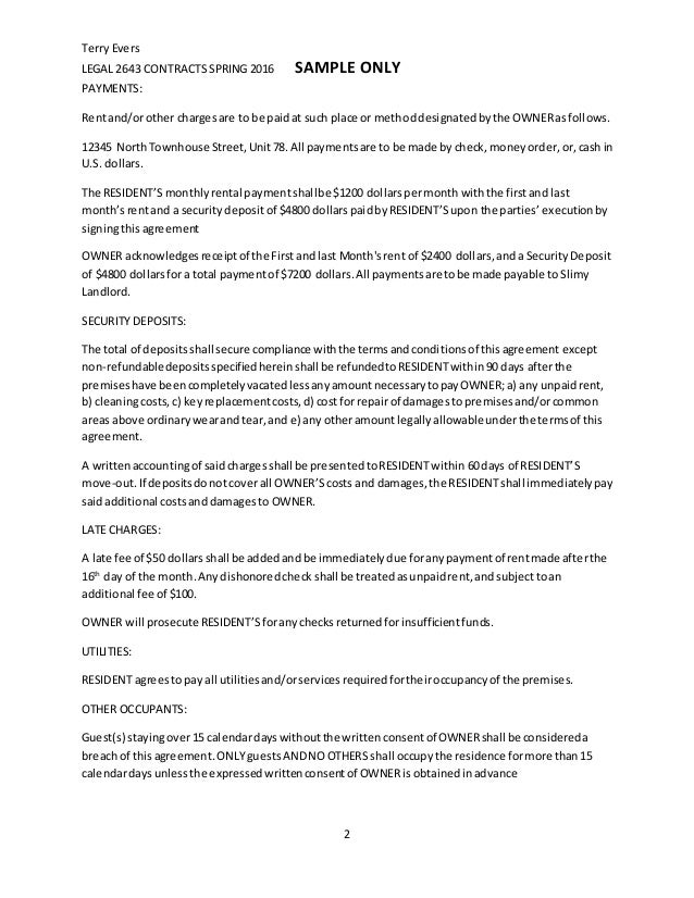 rental contract