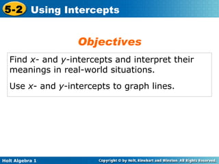 Chapter 5 Using Intercepts