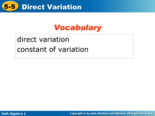 Vocabulary direct variation constant of variation 