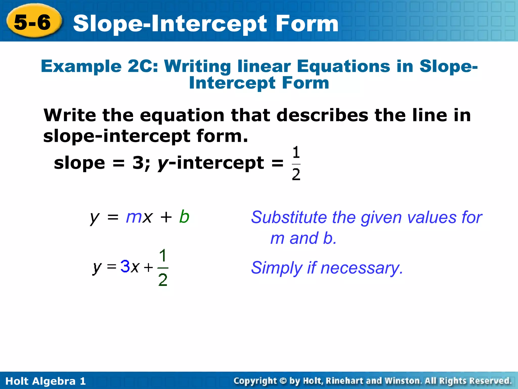 Chapter 5 Slope-Intercept Form | PPT | Physics | Science