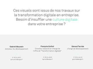 Angie+1, agence experte en médias sociaux
et transformation digitale
AngiePlus1 @angieplusun
 