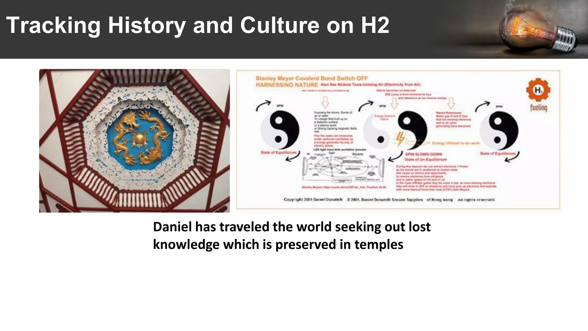 Tracking History and Culture on H2
Daniel has traveled the world seeking out lost
knowledge which is preserved in temples
 