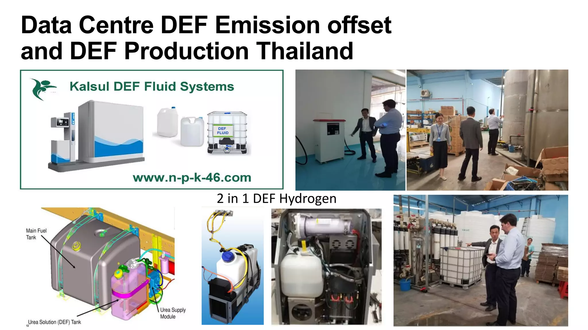 Data Centre DEF Emission offset
and DEF Production Thailand
2 in 1 DEF Hydrogen
 