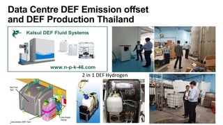 Data Centre DEF Emission offset
and DEF Production Thailand
2 in 1 DEF Hydrogen
 