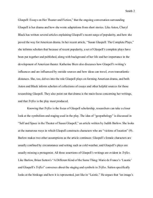 A Level English Essay Structure Aston Points In Her Article Susan Smith Glaspell Essays Proposal Essay Examples also Proposal Essay Topics Examples Drama Paper Last Year Of High School Essay
