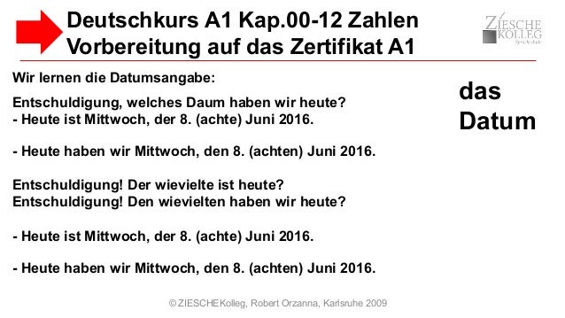 A1 Deutsch Einführung Vorbereitung Auf Das Zertifikat A1
