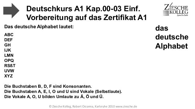 A1 Deutsch Einführung Vorbereitung Auf Das Zertifikat A1