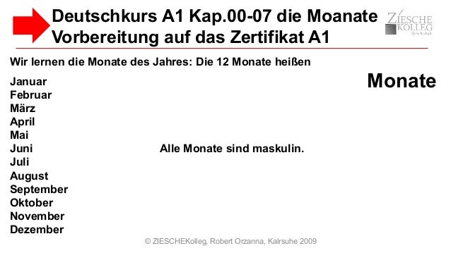 A1 Deutsch Einführung Vorbereitung Auf Das Zertifikat A1