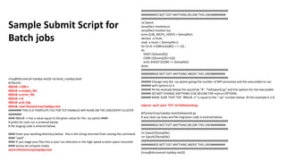nroy@discovery4 mpi4py-test]$ cat bsub_mpi4py.bash
#!/bin/sh
#BSUB -J JOB.1
#BSUB -o output_file
#BSUB -e error_file
#BSUB -n 8
#BSUB -q ht-10g
#BSUB -cwd /home/nroy/mpi4py-test
######## THIS IS A TEMPLATE FILE FOR TCP ENABLED MPI RUNS ON THE DISCOVERY CLUSTER
########
#### #BSUB -n has a value equal to the given value for the -np option ####
# prefix for next run is entered below
# file staging code is entered below
#### Enter your working directory below - this is the string returned from issuing the command
#### "pwd"
#### IF you stage your files this is your run directory in the high speed scratch space mounted
#### across all compute nodes
work=/home/nroy/mpi4py-test
#####################################################
########DO NOT EDIT ANYTHING BELOW THIS LINE#########
#####################################################
cd $work
tempfile1=hostlistrun
tempfile2=hostlist-tcp
echo $LSB_MCPU_HOSTS > $tempfile1
declare -a hosts
read -a hosts < ${tempfile1}
for ((i=0; i<${#hosts[@]}; i += 2)) ;
do
HOST=${hosts[$i]}
CORE=${hosts[(($i+1))]}
echo $HOST:$CORE >> $tempfile2
done
#####################################################
########DO NOT EDIT ANYTHING ABOVE THIS LINE#########
#####################################################
###### Change only the -np option giving the number of MPI processes and the executable to use
###### with options to it
###### IN the example below this would be "8", "helloworld.py" and the options for the executable
###### DO NOT CHANGE ANYTHING ELSE BELOW FOR mpirun OPTIONS
###### MAKE SURE THAT THE "#BSUB -n" is equal to the "-np" number below. IN this example it is 8.
mpirun -np 8 -prot -TCP -lsf helloworld.py
#/home/nroy/mpi4py-test/helloworld.py
# any clean up tasks and file migration code is entered below
#####################################################
########DO NOT EDIT ANYTHING BELOW THIS LINE#########
#####################################################
rm $work/$tempfile1
rm $work/$tempfile2
#####################################################
########DO NOT EDIT ANYTHING ABOVE THIS LINE#########
#####################################################
[nroy@discovery4 mpi4py-test]$
Sample Submit Script for
Batch jobs
 