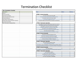 Termination Checklist
 