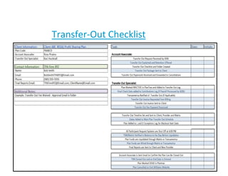 Transfer-Out Checklist
 