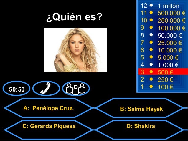 ¿Quién quiere ser millonario? Estudiante A