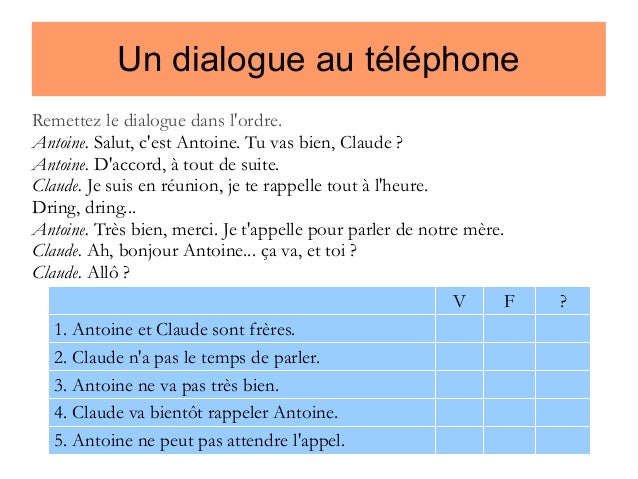 Resultado de imagem para des dialogues au téléphone