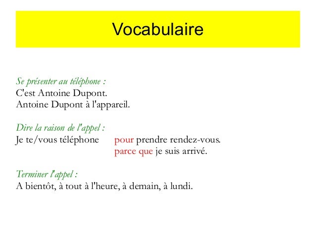 Afbeeldingsresultaat voor appeler rÃ©pondre au tÃ©lÃ©phone vocabulaire