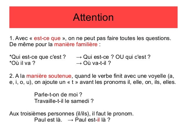 A1 Lecon 9 Questions