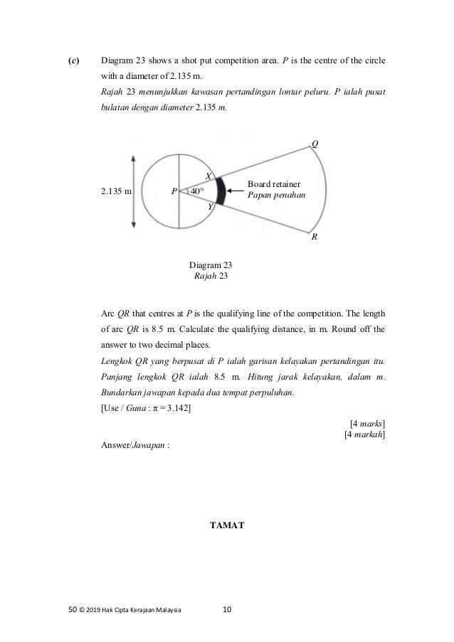 50 Item Contoh Matematik Pt3