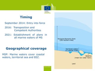 Objectives of Maritime Spatial Plans
1. Apply an ecosystem-based approach
2. Contribute to the preservation, protection an...