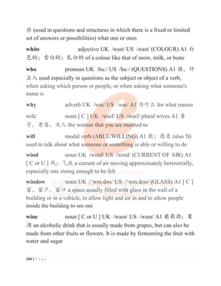 A1 movers 780 english vocaubulary according cefr v2021 sample | PDF