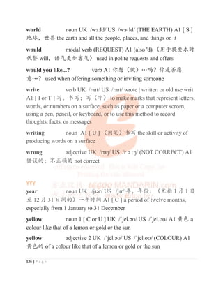 A1 movers 780 english vocaubulary according cefr v2021 sample | PDF