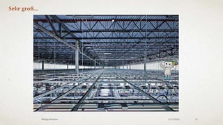3/18/2016Philipp Klöckner 11
Google Data Centers – Sehr teure knappe Ressource
• 7 in North America
• 4 in Europe
• 2 in Asia
• 1 in South America
• +20% „Leased Facilities“
• Highly efficient
• $400-600m each
• 350MW footprint in total
• 10bn+ cost per year
 