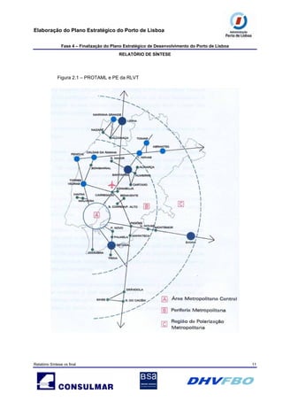 Elaboração do Plano Estratégico do Porto de Lisboa
Fase 4 – Finalização do Plano Estratégico de Desenvolvimento do Porto de Lisboa
RELATÓRIO DE SÍNTESE
Relatório Síntese vs final 11
Figura 2.1 – PROTAML e PE da RLVT
 