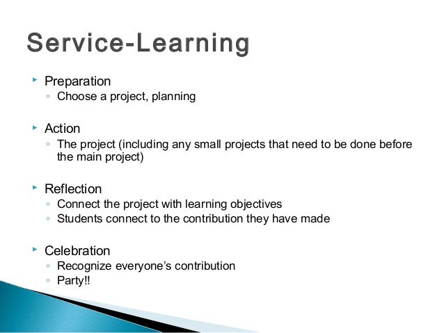 Essay service learning project