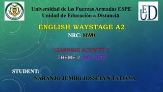 Universidad de las Fuerzas Armadas ESPE
Unidad de Educación a Distancia
 