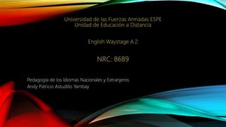 Pedagogía de los Idiomas Nacionales y Extranjeros
Andy Patricio Astudillo Yambay
 