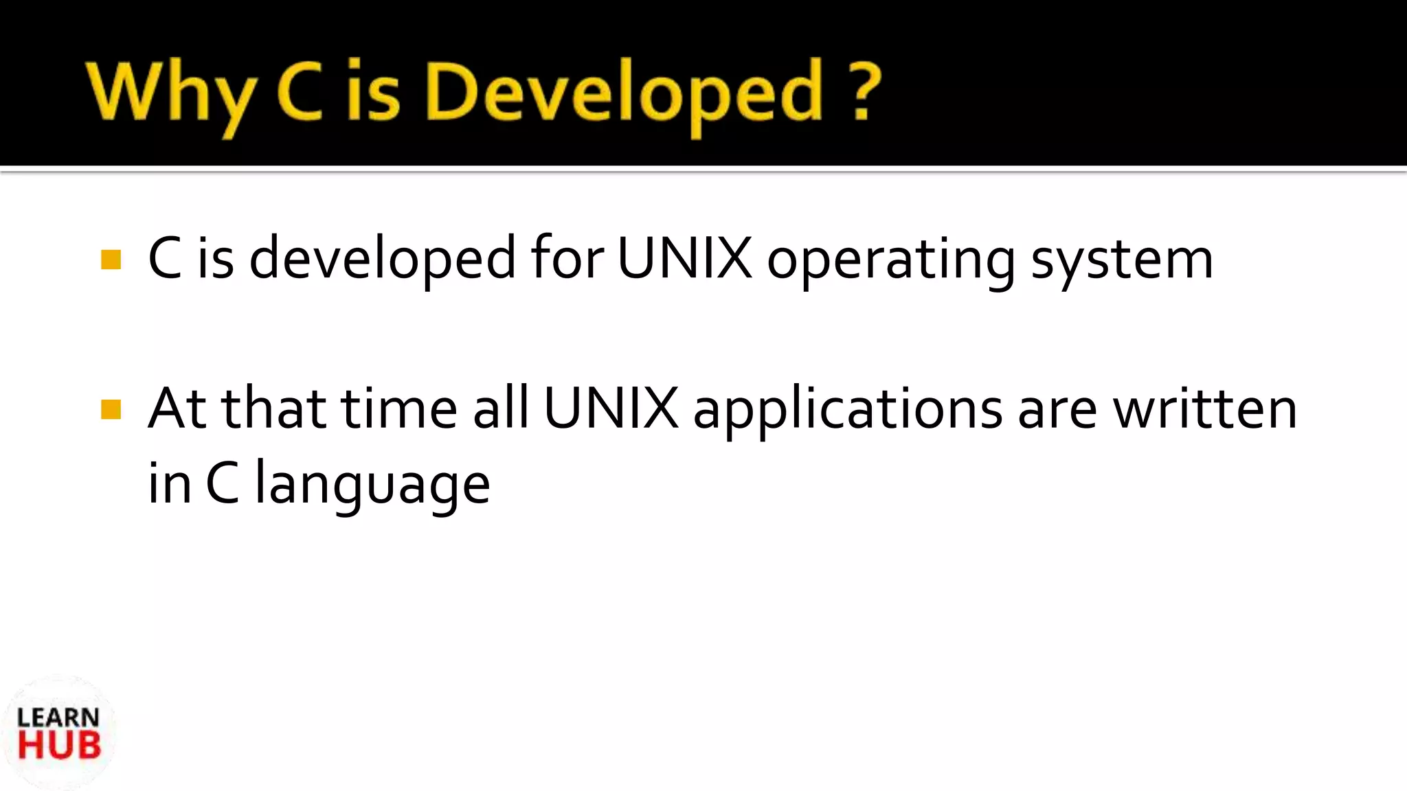 History of C | C Programming language |CS8251 | sem 2 | PPT