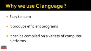 History of C | C Programming language |CS8251 | sem 2 | PPT