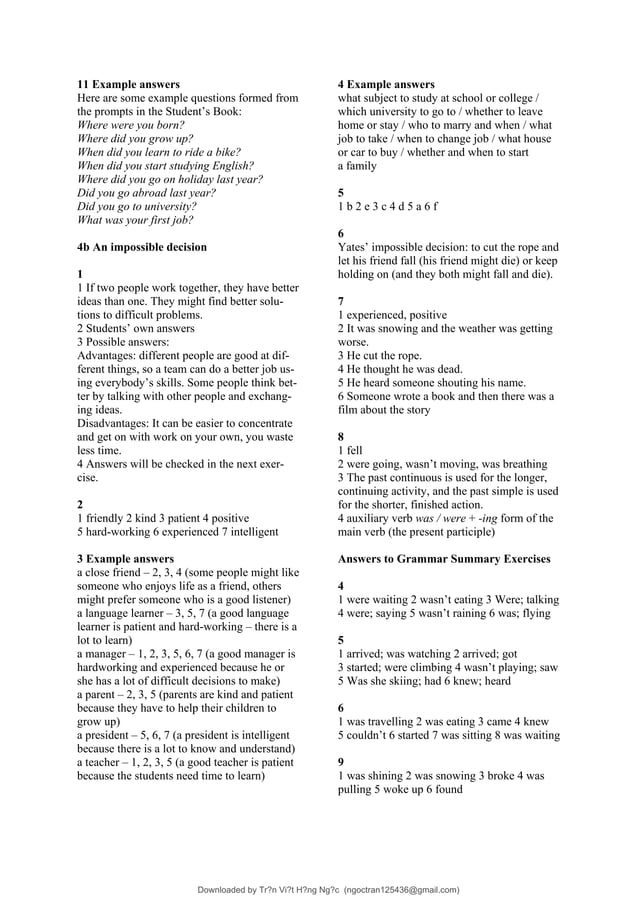 Dap an sach tieng anh anh van life a2 b1 pdf