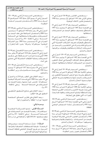 04 œ
œ
œ
œb
b
b
bF
F
F
F


«
«
«
« Ø
Ø
Ø
Ø W
W
W
WÒÒÒÒ¹
¹
¹
¹d
d
d
dz
z
z
z«
«
«
«e
e
e
e−
−
−
−


«
«
«
« W
W
W
WÒÒÒÒ¹
¹
¹
¹—
—
—
—u
u
u
uN
N
N
NL
L
L
L−
−
−
−K
K
K
K


 W
W
W
WÒÒÒÒO
O
O
OL
L
L
LÝ
Ý
Ý
ÝÒÒÒÒd
d
d
d


«
«
«
« …
…
…
…b
b
b
b¹
¹
¹
¹d
d
d
d−
−
−
−


«
«
«
« 8
‡‡
‡
‡¼
¼
¼
¼ 1425 Â
Â
Â
ÂU
U
U
UŽ
Ž
Ž
Ž …
…
…
…b
b
b
bF
F
F
FI
I
I
I


«
«
«
« Ë
Ë
Ë
Ë–
–
–
– 28
Â
Â
Â
Â 2005 W
W
W
WM
M
M
MÝ
Ý
Ý
Ý d
d
d
d¹
¹
¹
¹U
U
U
UM
M
M
M¹
¹
¹
¹ 9
138 ≠ 04 r?_— wÝU?zÒd« Âu?????Ýd?????L?« vC?????²?????I?????L?ÐË ≠
26 o??‡??‡???M«u??‡??L??« 1425 ÂU??‡??Ž ‰ÒË_« l???‡??O??Ð— 6 w??M ŒÒ—R??‡???‡??L??«
¡U?‡?C?????????????Ž√ s?‡?O?‡??O?‡?F?ð s??ÒL?‡?C?‡?²?????????????L?«Ë 2004 W?‡?M?‡??Ý q?‡?¹d?Ð√
¨W/uJ×«
297≠04 r?_— wÝU?zd?« Âu??????Ýd???????L« v?C??????²???????I??????L?ÐË ≠
d???³???L????²???³???Ý 13 oM«u????L« 1425 ÂU????Ž Vł— 28 wM ŒÒ—R????L«
sŽ Y?×??³« b???I??Ž v?KŽ W??I???M«u???L« sÒL???C??²???L«Ë 2004 WMÝ
W????ŠU????????L« w?M U????Nö????G????²????Ý«Ë U¼d?¹uD?ðË U????_Ëd????×????L«
WM?¹b????L?Ð Âd????³?????L« ©» 431 ∫ WK?²J?« ®¢wÞË“¢ …U?????L?????????L«
W???????Cd??????A?« sO?Ð 2003 W?MÝ d???????³???????L???????¹œ 22 w?M dz«e??????−?«
Ê ≈ ©d¼œ® «bM?C ≠Ëd??²Ð ¢ W??Cd??ýË ¢„«d?ÞU½u??Ý¢ W??O?MÞu«
¨¢„
43≠94 r?_— ÒÍc?????O?????HM?Ò²« Âu??????Ýd?????L« v?C?????²?????I?????L?ÐË ≠
WMÝ d¹UM¹ 30 oM«u?L« 1414 ÂU?Ž ÊU?³?F?ý 18 wM ŒÒ—R?L«
‰u?????????I?????????Š v?KŽ W?E?MU?????????×?????????L?« b?????????Ž«u????????_ œÒb?????????×?¹ Íc?Ò« 1994
Íu?²?×ð w²Ò« W?Cd?²?AL?« UI?³ÒD« W?¹UL?ŠË U?_Ëd?×?L«
¨¡UL« vKŽ
214 ≠96 r_— ÒÍc????O????HM?Ò²« Âu????Ýd????L« vC????²????I????LÐË ≠
u?????O?½u¹ 15 o?M«u?????L« 1417 ÂU?‡Ž ÂÒd?‡×??????/ 28 wM ŒÒ—R?‡‡?L«
W???????????????_U?ÒD??« d?¹“Ë U???????????????ÒO?‡??Šö?????????????? œÒb??‡?×??¹ Íc?Ò« 1996 W?M?Ý
¨rłUML«Ë
ŒÒ—R????L« ŸÆÂ Ø218 r_— V?KD« vK?Ž ŸöÞô« b???FÐË ≠
W???O?MÞu« W????Cd???A?« t???²???/b????_ ÍcÒ« 2004 WM?Ý u¹U???/ 20 wM
sŽ Y×???³K W???B??š— U???N??×?M/ t??O???M fL???²Kð ¢„«dÞU?½u??Ý¢
∫ WK²J?«® ¢wÞË“¢ …U?L???L« W?ŠU???L« wM U?_Ëd??×?L«
¨ ©» 431
wL????OEM?Ò²« oO????I???×????Ò²« ZzU????²½ v?KŽ ŸöÞô« b????FÐË ≠
¨VKD« «c¼ vKŽ o³DL«
W??B??²?? ??L« `U???B??L« d¹—U??Ið vK?Ž ŸöÞô« b??FÐË ≠
¨UNz«—¬Ë rłUML«Ë W_UÒD« …—«“u WFÐU²«
∫
∫
∫
∫ w
w
w
wð
ð
ð
ðQ
Q
Q
Q¹
¹
¹
¹ U
U
U
U/
/
/
/ r
r
r
rÝ
Ý
Ý
Ýd
d
d
d¹
¹
¹
¹
W??‡?‡??O?M??Þu?« W??‡?‡??‡?Cd????????????????A?« `??M?L??ð ∫
∫
∫
∫ v
v
v
v????????


Ë
Ë
Ë
Ë_
_
_
_«
«
«
« …
…
…
…ÒÒÒÒœ
œ
œ
œU
U
U
U????????????????????????????????????????????????????????????L
L
L
L????????


«
«
«
«
wM U?‡‡_Ëd???×??L« s?Ž Y‡‡×???³K? W‡‡‡?B??š— ¢„«d‡?‡‡ÞU½u???Ý¢
w?²« ©» 431 ∫ WK?²J?«® ¢wÞË“¢ …U?‡‡‡?L????????L?« W????ŠU?????????L«
W¹ôË »«dð wM W?F?_«u«Ë 2rKC 2833,36 U?N?²?ŠU???/ mK³ð
ÆWK_—Ë
Ác¼ Ÿu????{u????/ ¨Y?×????³« W????ŠU????????/ œÒb????×ð ∫
∫
∫
∫ 2 …
…
…
…ÒÒÒÒœ
œ
œ
œU
U
U
U????????????????L
L
L
L


«
«
«
«
«c?¼ qQ?Ð W??????I???????×?KL?« U?DD? ??????L?K? U??????I???????³Þ ¨ W???????B??????šd?«
…œÒb×?L« ◊UIMK w?FÐU²²« ‰U?B¹ù« o¹dÞ sŽ ¨Âu?ÝdL«
∫ wðQ¹ ULC WOM«dG−« UNðUOŁ«bŠ≈
14 wM ŒÒ—R????L« 30≠90 r_— Êu?½U???I« v?C???²???I????LÐË ≠
1990 WMÝ d³L?¹œ ‰ÒË√ oM«uL« 1411 ÂUŽ vË_« ÈœULł
¨WÒOMÞu« „ö/_« Êu½U_ sÒLC²L«Ë
25 wM ŒÒ—R?L« 157≠87 r_— ÂuÝd?L« vC²?ILÐË ≠
1987 W?M?Ý u???????O?u?¹ 21 o?M«u???????L?« 1407 ÂU???????Ž …b????????F???????I?« Í–
U???_Ëd???×???L?« sŽ Y×???³?« oÞUM?/ nOMB????²Ð oÒK?F???²???L«Ë
¨UNöG²Ý«Ë
25 wM ŒÒ—R?L« 158≠87 r_— ÂuÝd?L« vC²?ILÐË ≠
1987 W?M?Ý u???????O?u?¹ 21 o?M«u???????L?« 1407 ÂU???????Ž …b????????F???????I?« Í–
w²Ò« W???ÒO??³Mł_« U???Cd??ÒA« n¹d???Fð U??ÒO??H??O?JÐ oÒKF???²??L«Ë
s?Ž Y?×????????????³?«Ë V??O???????????I??M?Ò²?« w?M „«d????????????²????????????ýö? `?Òýd????????????²?ð
¨U?N?²?³?_«d?/ U?ÒO?H?OJÐË U?Nö?G?²?Ý«Ë WKzU?Ò« U?_Ëd?×?L«
¨rÒL²L«Ë ‰ÒbFL«
wM ŒÒ—R??L« 159 ≠87 r_— Âu???Ýd???L« vC???²???I???LÐË ≠
1987 WM?Ý u????O?u¹ 21 oM«u?????L« 1407 ÂU????Ž …b????F?????I« Í– 25
VOIMÒ²« ‰ULŽ√ wM WÒO³M?ł_« UCdÒA« qÒšb²Ð oÒKF²L«Ë
‰Òb?F??L« ¨U?Nö??G?²?Ý«Ë WK?zU?Ò« U?_Ëd??×?L« sŽ Y?×?³«Ë
¨rÒL²L«Ë
28 wM ŒÒ—R?L« 34 ≠88 r_— Âu?Ýd?L« vC?²?I?LÐË ≠
1988 WMÝ d¹«d?³?M 16 oM«u?L« 1408 ÂU?Ž W?O½U?Ò¦« ÈœU?L?ł
sŽ VO?IMÒ²K WÒO?L?−ML« hšÒd« `M/ ◊Ëd?AÐ oÒKF²?L«Ë
wÒK ?Ò²« ◊ËdýË U?NöG?²Ý«Ë U?NMŽ Y×³«Ë U?_Ëd×?L«
¨rÒL²L«Ë ‰ÒbFL« ¨UN³×ÝË UNMŽ
28 wM ŒÒ—R?L« 35≠88 r_— Âu??Ýd?L« vC??²?I??LÐË ≠
1988 WMÝ d¹«d?³?M 16 oM«u?L« 1408 ÂU?Ž W?O½U?Ò¦« ÈœU?L?ł
W?I×KL« Èd?³J« PAM?L«Ë VOÐU½_« WF?O³Þ œÒb?×¹ ÍcÒ«
œÒb??×¹ U??L??C ¨U??N?KI½Ë U??_Ëd??×??L« ÃU???²½SÐ W??IÒKF??²???L«Ë U??NÐ
¨U¼“U−½≈ vKŽ oÒ³Dð w²Ò« «¡«dłù«
102≠95 r?_— wÝU?zÒd« Âu??????Ýd??????L« v?C??????²??????I?????L?ÐË ≠
q?¹dÐ√ 8 o?M«u?????L« 1415 ÂU?????Ž …b?????F?????I?« Í– 8 w?M ŒÒ—R?????L«
Òw?M?Þu?« f?K?‡?−??????????L?« ¡U?‡?A?½≈ s?ÒL??????????C?‡?²??????????L?«Ë 1995 W?MÝ
¨W_UDK
48≠98 r?_— w?ÝUzÒd?« Âu????????Ýd????????L« v?C????????²????????I???????L?ÐË ≠
WMÝ d?¹«d?³??M 11oM«u??L« 1418 ÂU??Ž ‰«Òu??ý 14wM ŒÒ—R??L«
W???OMÞu?« W??Cd???AK? wÝU???Ý_« Êu½U???I« sÒL???C???²???L«Ë 1998
U?N‡‡?K¹u?×ðË U?N‡‡?KI½Ë U?N?łU?²½≈Ë U?‡‡_Ëd?×?L« sŽ Y?×?³K
¨rÒL²L«Ë ‰ÒbFL« ¨¢„«dÞU½uÝ¢ U‡‡NI¹uðË
136 ≠ 04 r?_— wÝU?zÒd« Âu?????Ýd?????L?« vC?????²?????I?????L?ÐË ≠
WM?Ý q¹dÐ√ 19 oM«u????L« 1425 ÂU????Ž d???H???? 29wM ŒÒ—R????L«
¨W/uJ×« fOz— sOOFð sÒLC²L«Ë 2004
 