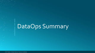 © 2017 Delphix. All Rights Reserved. Private and Confidential.© 2017 Delphix. All Rights Reserved. Private and Confidential.
DataOps Summary
 