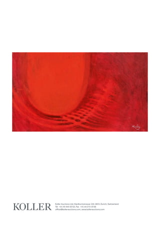 Koller Auctions Ltd, Hardturmstrasse 102, 8031 Zurich, Switzerland
Tel +41 44 445 63 63, Fax +41 44 273 19 66
office@kollerauctions.com, www.kollerauctions.com
 