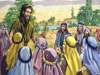 2. Sua Mensagem:
"Preparai o caminho do Senhor e endireitai suas estradas."
Proclama um Batismo de CONVERSÃO para o perdão dos pecados.
João aponta um Caminho de purificação e de conversão...
* O Sacramento da Penitência é um gesto que manifesta
a vontade de conversão e a esperança dos tempos novos.
 