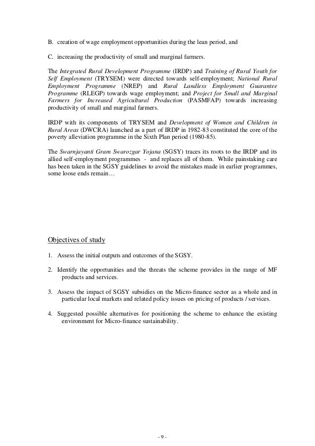 Enhancing The Development Impact Of The Sgsy - 