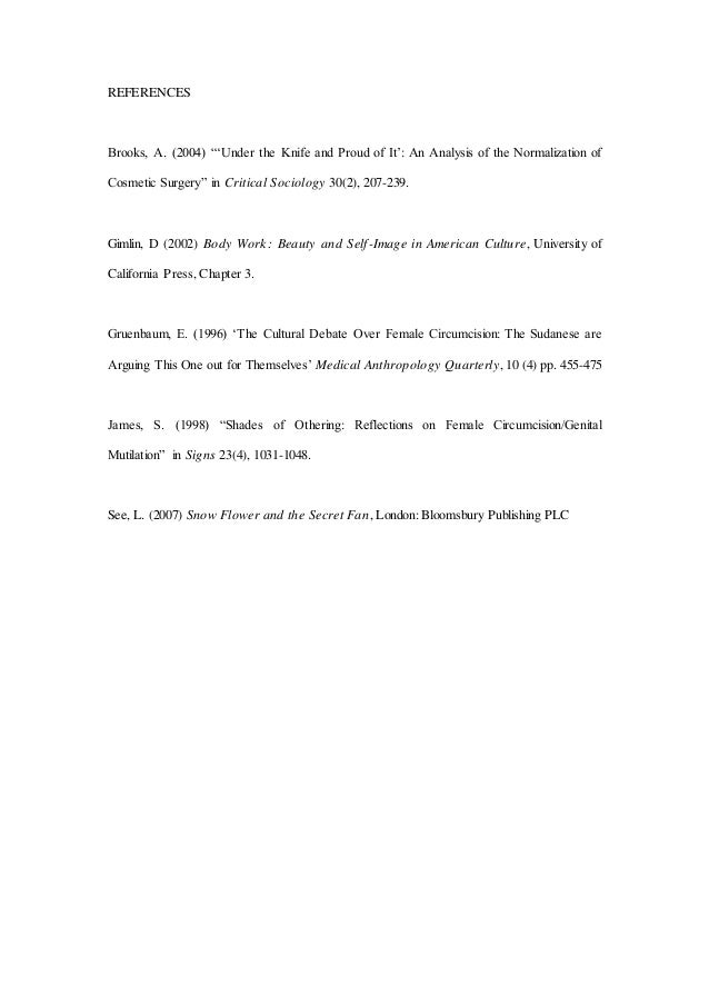 Shakespeare Essays Female Genital Mutilation A Harmless Cultural Tradition Or A Harmful Means Of Control Annotated Bibliography Deanna Exemplication Essay also Ucf Essay Topics Essay On Female Genital Mutilation Compare And Contrast Poetry Essay