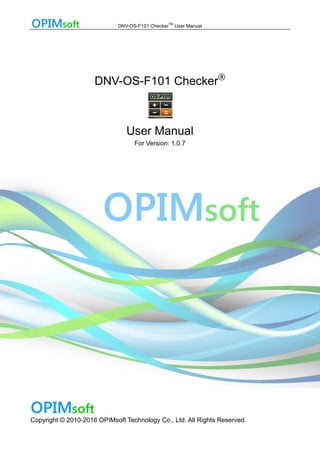 DNV-OS-F101 Checker User Manual 1.0.7 | PDF
