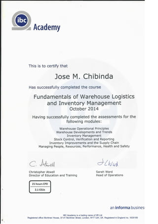 Logistics Certificate
