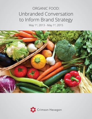 ORGANIC FOOD:
May 1st
, 2013 - May 1st
, 2015
Unbranded Conversation
to Inform Brand Strategy
 