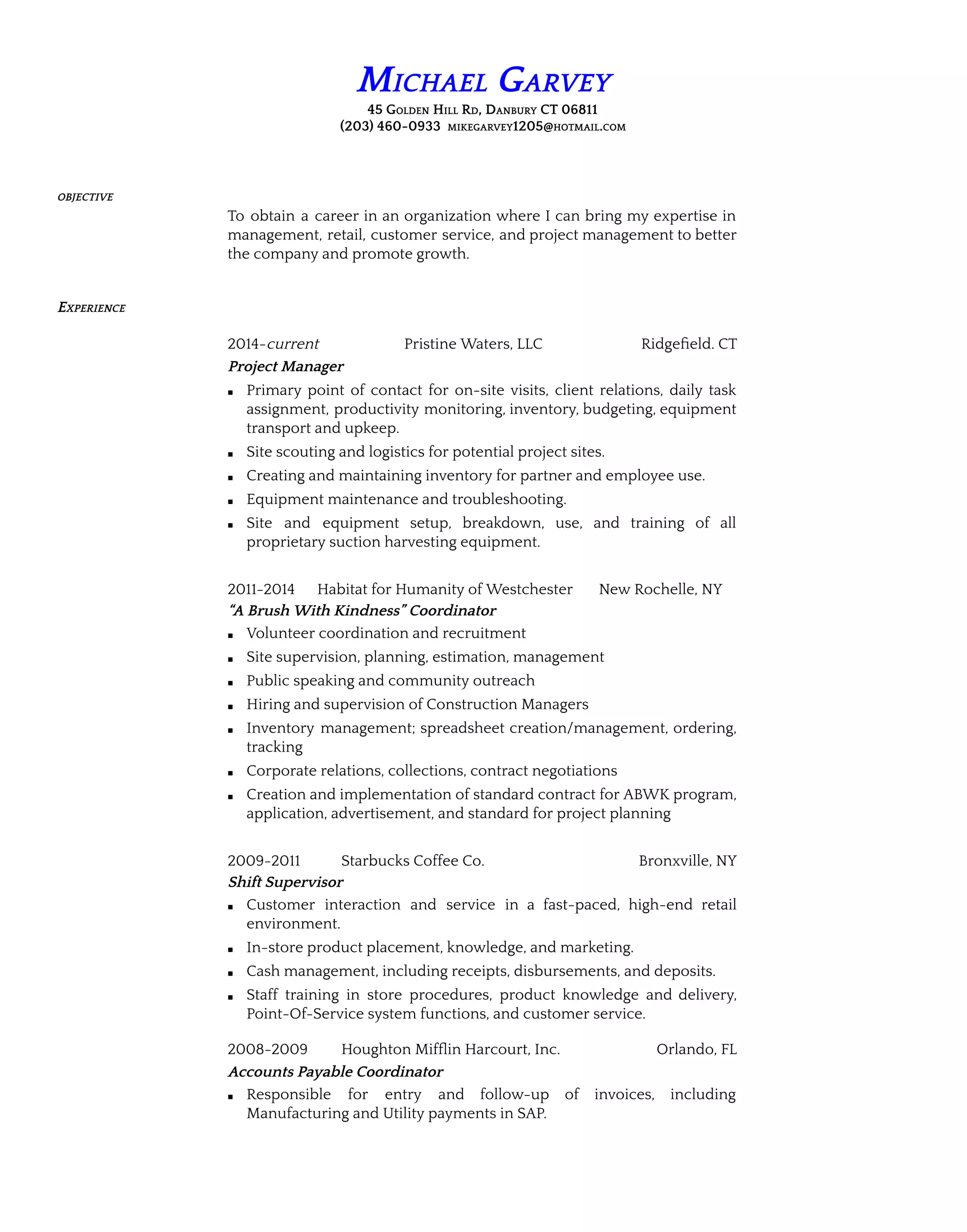 Mike Garvey Resume 2 PDF