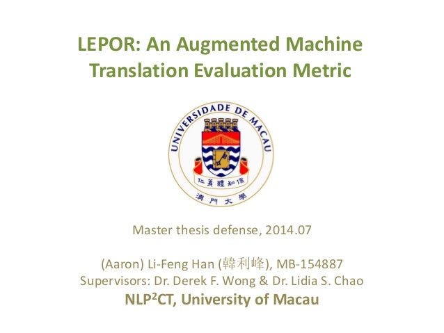 Master thesis on translation