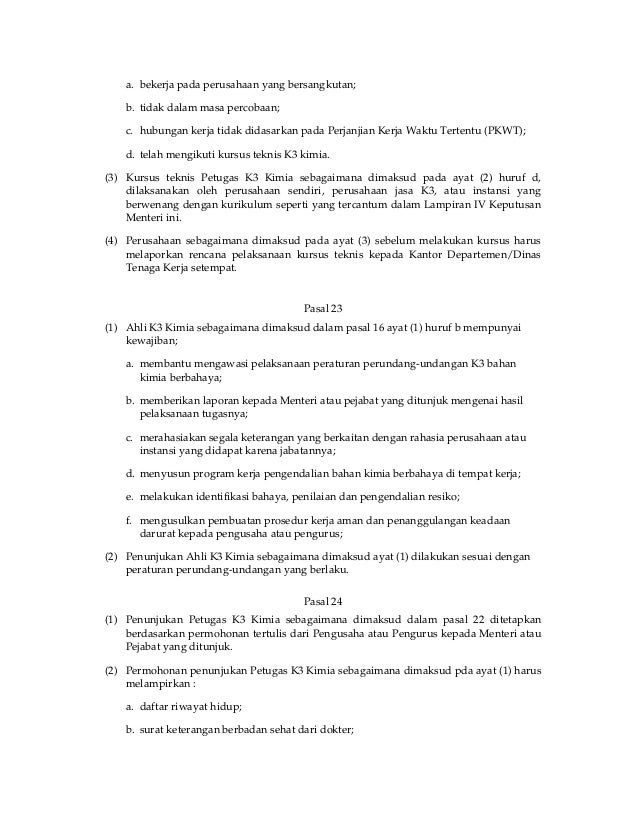 Pengendalian Bahan Kimia Berbahaya Di Tempat Kerja Sekilas Bahan