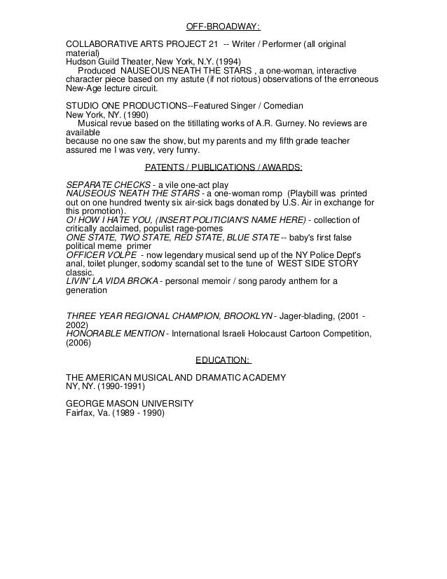 comedy resume 2013 revised