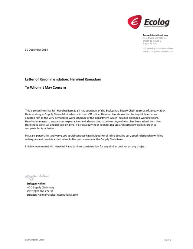 recommendation letter 5 letter of recommendation for confirmation candidate